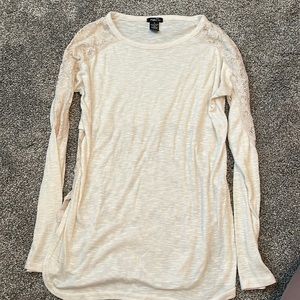 Cream long-sleeve with lace back